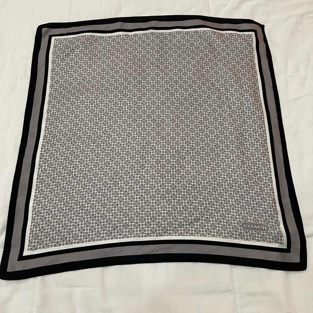 Genuine Coach Silk scarf with full border suits.